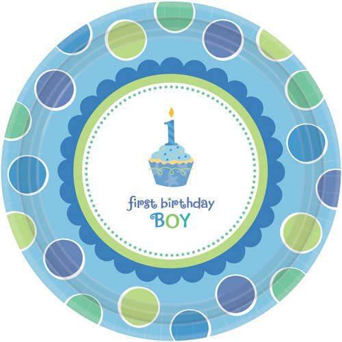 amscan International First 26.6 cm Birthday Boy Paper Plates, Pack of 8