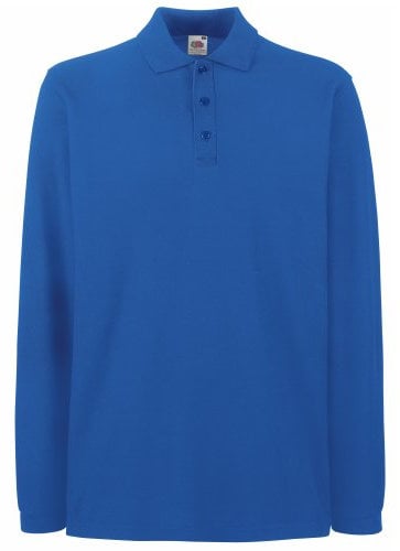 Fruit of the Loom Mens Premium Long Sleeve Polo Shirt (M) (Royal)