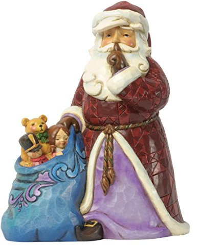 Enesco 4037599 Heartwood Creek, Silent Santa with Toy Bag
