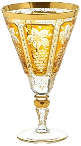 Weinglas Weinkelch Römer Glas Yellow Queen 200 ml aufwendig Handbemalt Hochwertiges Glas