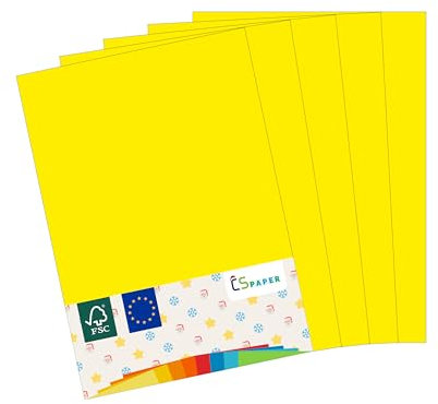 MADE IN EU 50 Blatt farbiges Papier GELB A4 80 g/m² CS Paper - Druckerpapier, Kopierpapier, Universalpapier zum Drucken, Basteln & Falten im Format DIN A4. Papier für den Heim- & Bürobedarf