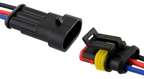E Support™ Connecteur Electrique Etanche Prise 3 Pin Kit avec Fil AWG pour Voiture Connecteur auto c?bler
