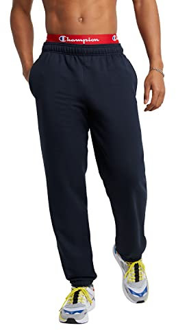 Champion Men's Cinched-Bottom Fleece Sweatpants, Standard Fit, Midweight, Available in Regular And Big & Tall Pantaloni, Marina Militare, XXL Uomo
