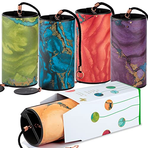 Zaphir Klangspiel 5er Set mit Geschenkverpackung | Freie Auswahl | Windspiel Geschenk | Chimes für Yoga, Kinder und Meditation in Grün - Crystalide, Sufi, Twilight, Sunnray [5 Stück]
