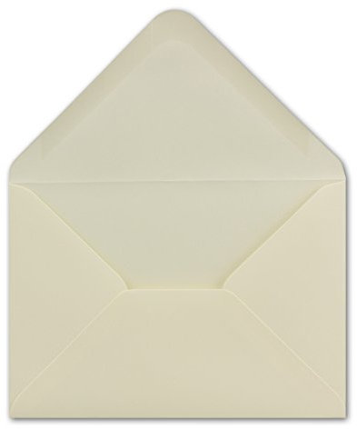 75 DIN C6 Brief-Umschläge Creme 11,4 x 16,2 cm 100 g/m² Nassklebung Brief-Hüllen ohne Fenster für Einladungen von Ihrem Glüxx-Agent