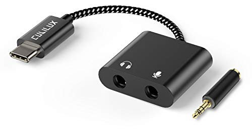 Cubilux USB C to TRS Microphone Headphone Splitter, Type C to 3.5mm Audio MIC Adapter Compatible with Galaxy S25/S24/S23/S22, iPad Pro 13/12.9/11, iPad Air 13/5th/4th, Pixel 9/8/7/6 Pro 8a/7a