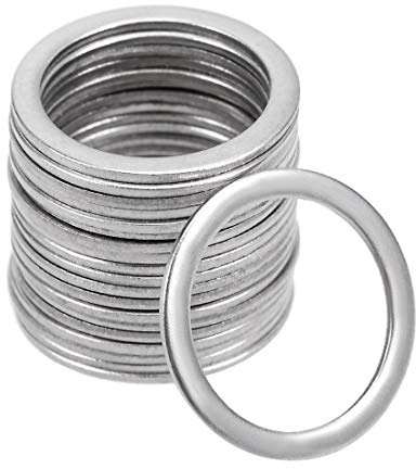 sourcing map 20Pcs 12mm x 16mm x 0.8mm Rondelle Plate en Acier Inoxydable 304 pour Boulon à Vis