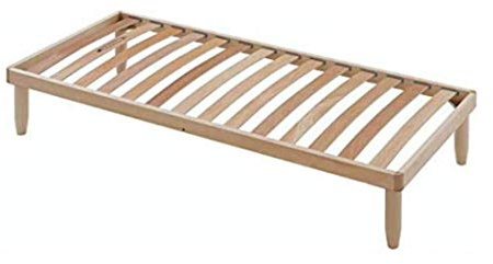 Evergreenweb ✅ Styv ribbotten, 85 x 195 cm, höjd 35 cm, av bokträ, ortopedisk, 4 avtagbara ben, förstärkt dubbelstruktur, lämplig för alla sängar och madrasser | Modell ORANGE