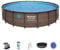 Bestway Power Steel Swim Vista 549x549x122 cm, Frame Pool rund im Komplett Set mit Bullauge, inkl. Filterpumpe, Leiter und Abdeckplane