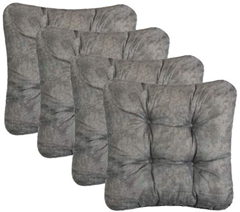Brandsseller Kissen-Set Sitzkissen Dekokissen Stuhlkissen Zierkissen Stuhlauflage 4er-Set Grau