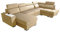 Robin Cezar Ecksofa Schlaffunktion Bettkasten Verstellbare Kopfstützen Sofa L-Form Schlafsofa Freistehende Eckcouch Schlafcouch Wohnzimmermöbel inkl. Laptoptisch Steckdose Rechts Beige