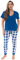 Just Love Pyjama-Jogger-Hosen-Set, Nachtwäsche, Büffelkaro und Batikfärbung, Buffalo Plaid – Marineblau Weiß, S