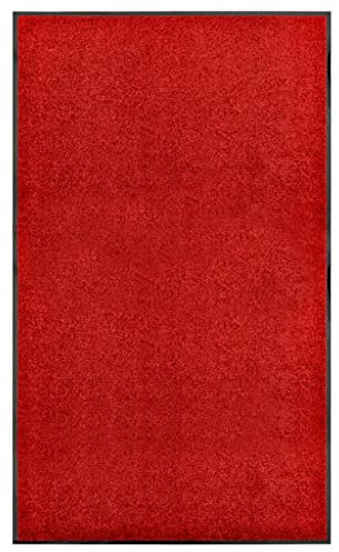 vidaXL Fußmatte Waschbar Schmutzfangmatte Türmatte Fußabtreter Schmutzmatte Schmutzfangläufer Sauberlaufmatte Innen Außen Rot 90x150cm