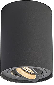 Qazqa Smart led Deckenstrahler, Deckenspot - Rondoo Up - Dunkelgrau, inkl. 4.7W LED-Lampe, 2700K - 6000K, dimmbar, 9.5cm, Ideal als Küche lampe, Schlafzimmerlampe und Wohnzimmerlampe