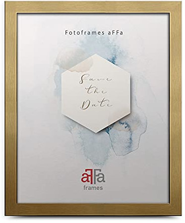 aFFa frames Hekla Cadre photo en MDF avec verre acrylique Doré 40 x 60 cm