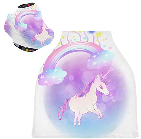 Arcoiris Sueño Unicornio Cubierta de Lactancia Materna Asiento de Bebé Cubierta de Cochecito Transpirable Carros de La Compra Cubierta para Niños Niñas