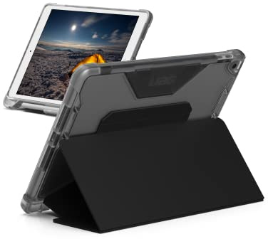 URBAN ARMOR GEAR UAG - Custodia protettiva progettata per iPad 10.2, iPad 9a generazione 2021, iPad 8a generazione 2020, nero/ghiaccio, robusta e trasparente, multi-angolo di visualizzazione con