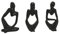 ruichrng Die Statue des Denkers Set mit 3 Skulpturen, Statue, Ornamente Kunst, Handskulptur-Set, abstraktes Kunstharz, Statue für die Dekoration des Desktops zu Hause, Büro (schwarz)