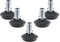 kwmobile Patas fijas para silla de oficina - Set 5x tacos sin ruedas para sillas de escritorio gaming con base anti arañazos - Perno Ø 10 mm - Negro