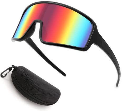 Karsaer Fahrradbrille Herren Damen Sport Sonnenbrille Schnelle Brille Sportbrille für Rennrad Laufen MTB Wandern mit UV400-Schutz K5082