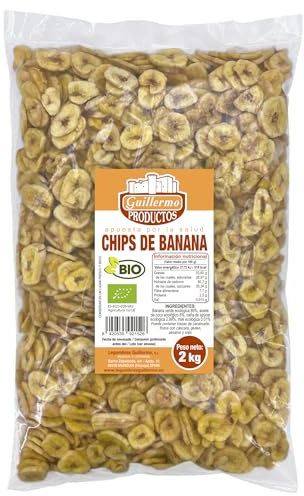 Guillermo | Chips de banana BIO - Bolsa 2kg. | 100% ecológico | Sabor mucho más intenso | Fruta natural con una alta condensación de nutrientes | Mayor concentración de azúcares naturales