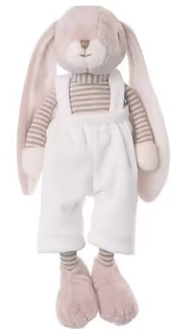 Bukowski Design AB Lucien Plüschhase beige mit Latzhose, Höhe 30 cm