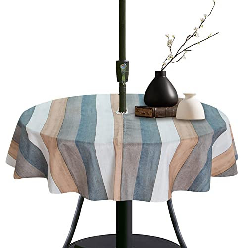 BAOK Runde Outdoor Tischdecke Mit Sonnenschirmen Loch Wasserdicht Tischdecke Table Cover Für Innen Und Außenbereich Camping Picknick Terrasse Party Frühling 153cm