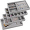 PSISO 4 Stück stapelbare Schmuck-Organizer-Tabletts für Schubladen, Samt-Schmuck-Organizer, Schubladeneinsätze, Ring-, Ohrring-Organizer, Aufbewahrungs-Tablett, Kommode, Vitrine Box (verdickte,