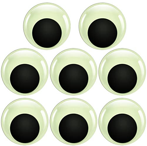 TOAOB 8 Stück Fluoreszierende Selbstklebend Wackelaugen Runde 40mm Kunststoff Augen für Scrapbooking Kunsthandwerk Zubehör