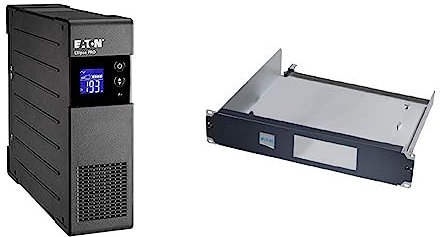 Eaton Onduleur Ellipse Pro 650 FR - Line Interactive UPS - ELP650FR - Puissance 650VA - Régulation Tension - UPS avec Afficheur et Interface USB - Noir & Kit de Montage pour Rack 2U 19