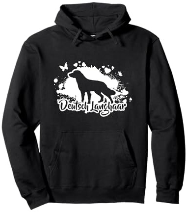 Deutsch Langhaar Hunderasse Jagdhund lustiger Hund Hunde Pullover Hoodie