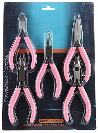 Alvinlite 5-teiliges Mini-Zangen-Set, Rosa, 10,2 cm, Metall-Zangen-Set, Schneider, Handarbeit, Schmuck, Handwerk, Werkzeug Für Haus Und Garten, Reparatur, DIY-Handwerk