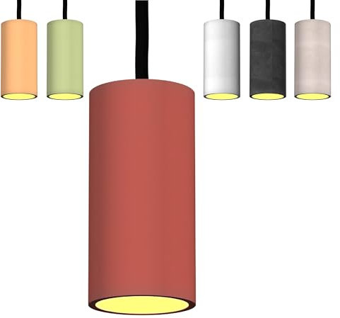 Tivendis Betoniq Pendelleuchte Beton modern klein NARA13 - Industrial Design Betonlampe Hängelampe mit LED Glühbirne und Fassung GU10 - Hängeleuchten,Rose