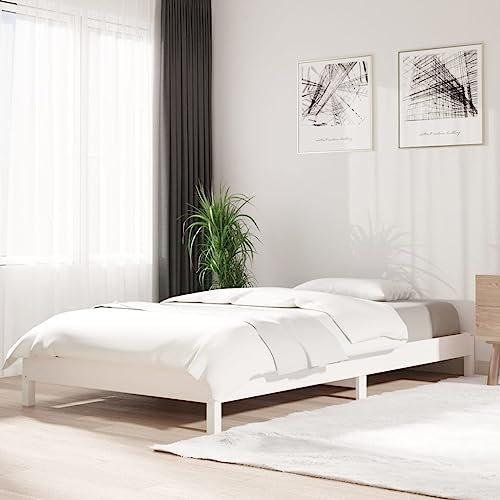 RAUGAJ Stapelbett Weiß 90x200 cm Massivholz Kiefer Artikelfarbe Weiß