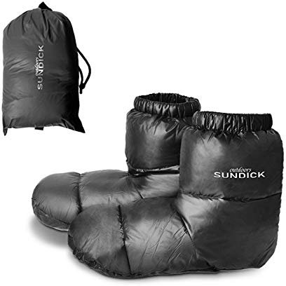 doorslay Down Booties Warm Socks for Men Women, Ultralight Sleeping Sock for Winter Camping, Backpacking, Soft & Cozy Camp Tent Bag Down Slippers Foot Warmer