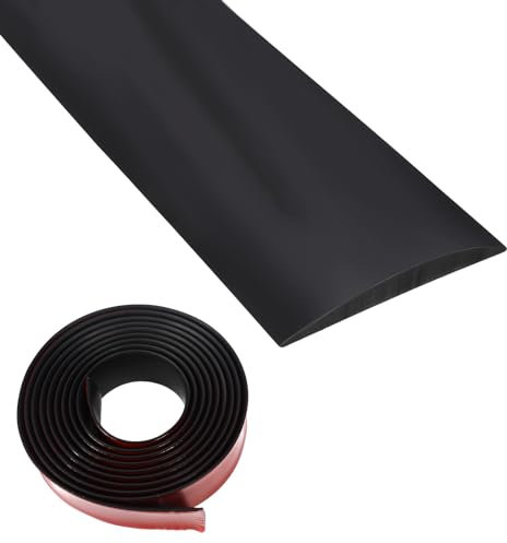 Perfil de transición Riel de transición de vinilo autoadhesivo, tira de piso tiras de cubierta de pisos tiras de cubierta de vetas de madera para pisos (negro, 4 cm × 3 m)