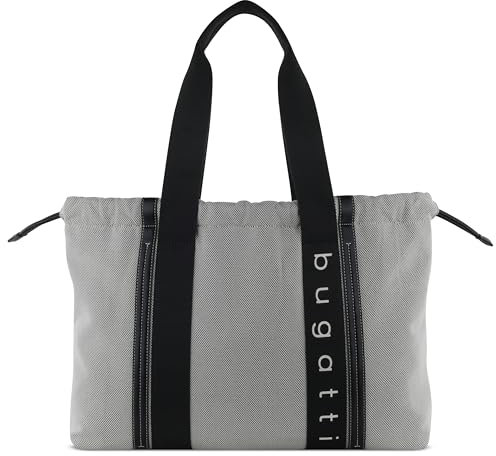 bugatti Ambra Shopper aus Canvas, Tote Bag, Umhängetasche für Damen in schwarz
