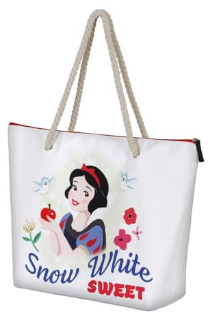 Disney Borsa da Spiaggia Soleil, 52 x 37 cm, Bianco Biancaneve
