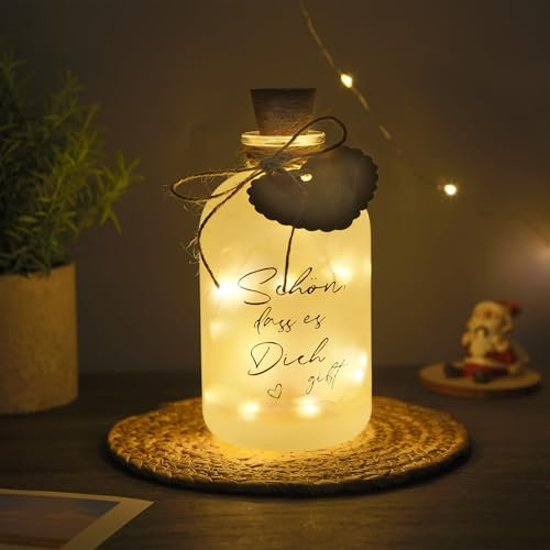 Azyvum LED Light Up Bottle with Lid Decorative Bottles with Lid Christmas Birthday Gift for Girlfriend