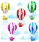 KOBOKO Folienballon Geburtstag Heißluftballon Deko, 5 Stück Heissluftballon Helium Ballons, Luftballons Bunt Geburtstag, Helium Luftballons Heißluftballon Geschenk für Kindergeburtstag Hochzeit Deko