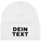 NIMAMA Unisex Erwachsenen Mütze Beanie Bedrucken Lassen - Mit Wunschtext personalisiert - Individuell als Geschenk für Herren und Damen selbst gestalten - Weiß