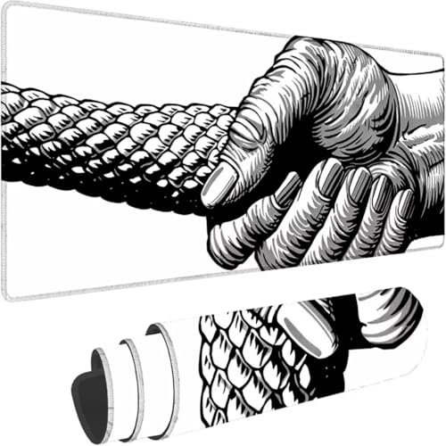 Gaming Mauspad Schwarz Mousepad xxl 700 x 300mm Hand, Schreibtischunterlage Groß Rutschfeste Gummibasis, Mouse Pad Groß mit Vernähte Kanten Wassxerdicht für Pc, Gaming Zubehör, Büro, Zuhause 8-6