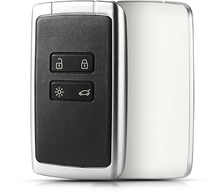 Coque de Clé de Voiture 4 Boutons , Compatible avec Renault Megane 4 - Koleos 2 – Kadjar - Talisman 5 – Espace 5 – Scenic 4 – Duster 2– Captur 2 – Clio 5