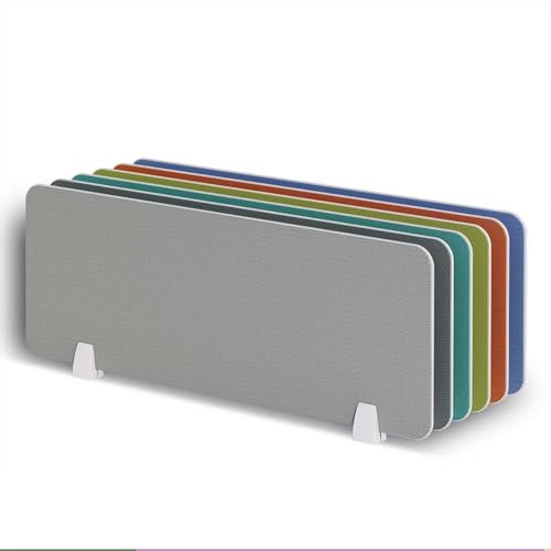 Yiustldd Office Partitions/Classroom Desk Dividers, Privacy Panel Partition Shields with 2 Clamps, Clamp On Desk Privacy Shield Privacy Screen,Grey,120x30cm
