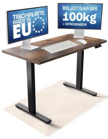 WINTONCOVE Höhenverstellbarer Schreibtisch elektrisch 160x80cm [Zertifiziert] Stabiler elektrischer Schreibtisch | höhenverstellbar elektrisch mit Dual-Motor & sauberem Kabel-Versteck