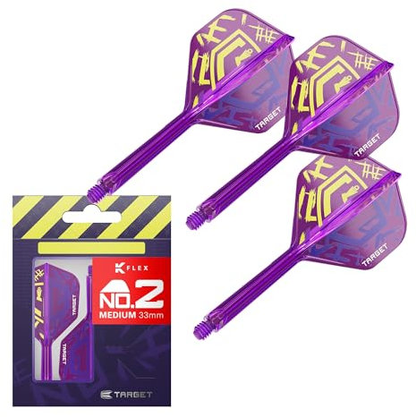 Target Darts Luke Littler World Champion K-Flex Flights und Schaftsystem, No.2 | The Nuke 2025 Edition K-Flex, All-in-One integrierte Flights und Schäfte (3er Pack) – Medium, 33mm