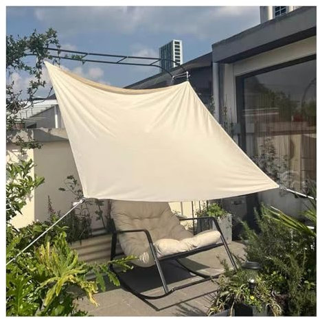 GOCHUSX Vela Parasole, Parasole Rettangolare con Kit di Montaggio, per Pergolato per Patii, Ponti, Portici, Gazebo, Carport(7x7cm)