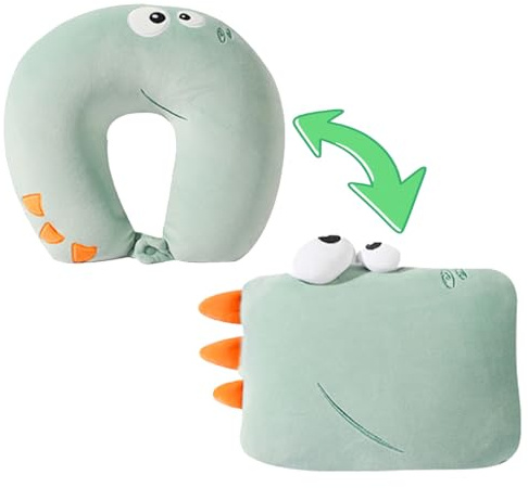 Nackenkissen Flugzeug Auto,ESYFOR 2 in 1 Reisekissen Verformbares Schlafkissen Reiner Memory Schaum Umwandelbar Nackenhörnchen für Kinder, Mädchen, Jungen, Teenager, Erwachsene Reisen