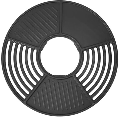 BAOFUYA Feuerrost aus Gusseisen, 42 cm, Runder Grillrost mit Antihaftbeschichtung und Emaillebeschichtung Zum Grillen Im Freien
