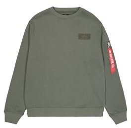 Alpha Industries Herren Back Print Sweatshirt, Dark Olive, XL